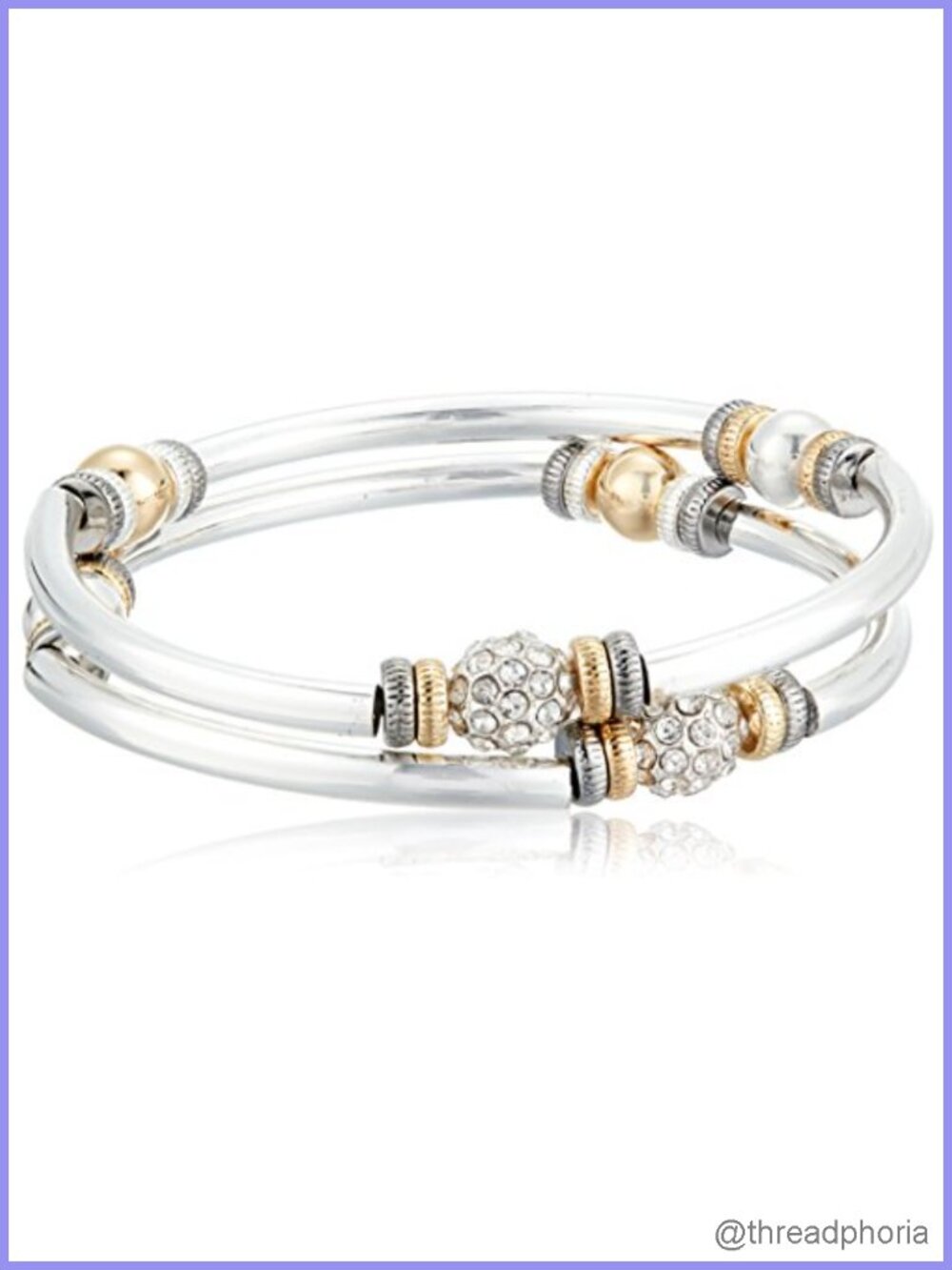 Nine West Stretch Bangle Bracelet Set - Stackable Layered Jewelry